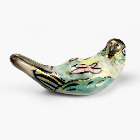 Chopstick Rest Blue and Yellow Lovebird by Nae Komatsuka