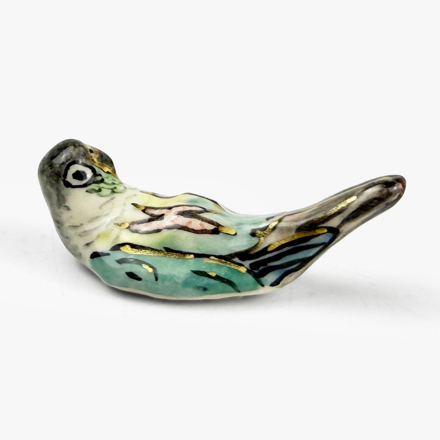 Chopstick Rest Blue and Yellow Lovebird by Nae Komatsuka