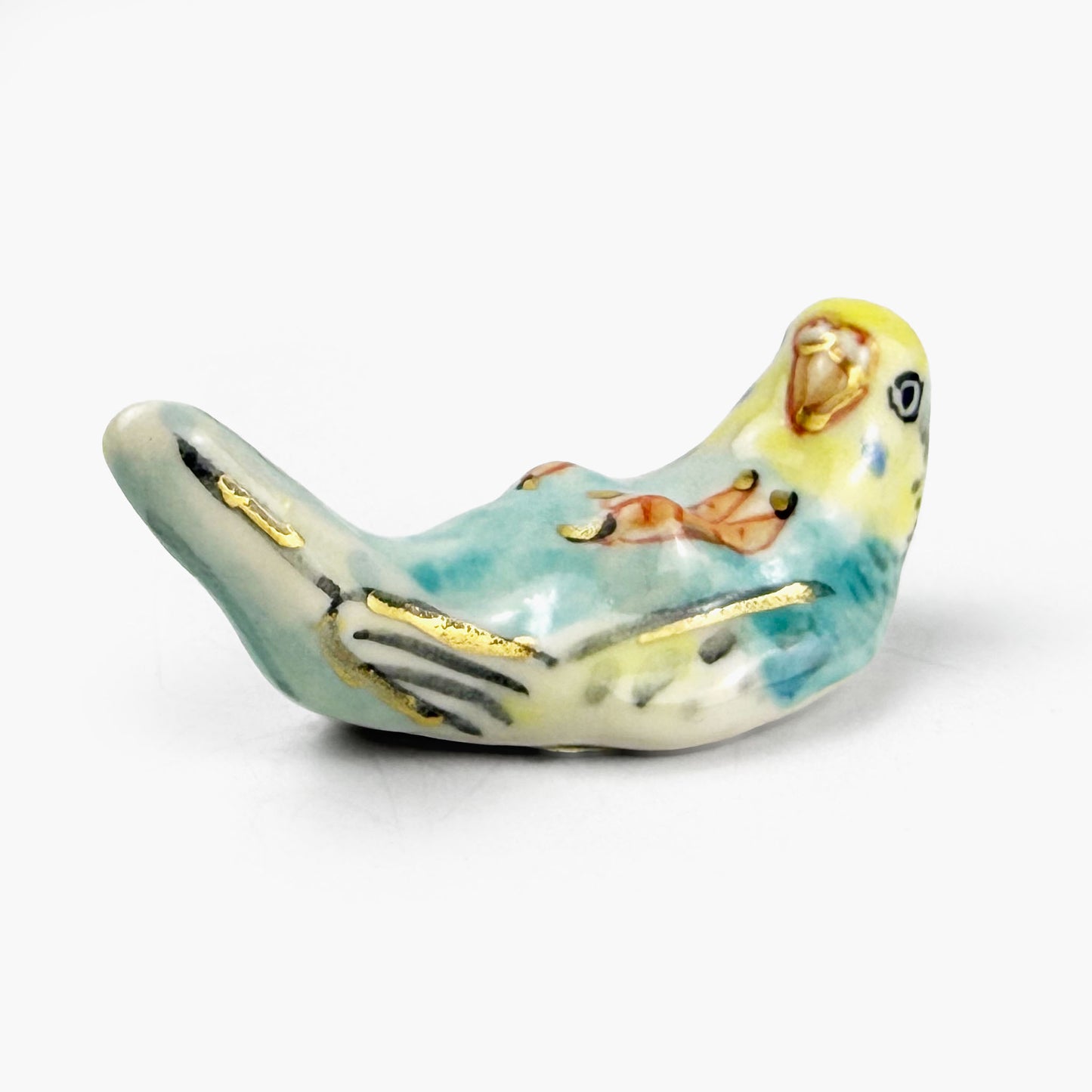 Chopstick Rest Blue and Yellow Lovebird by Nae Komatsuka