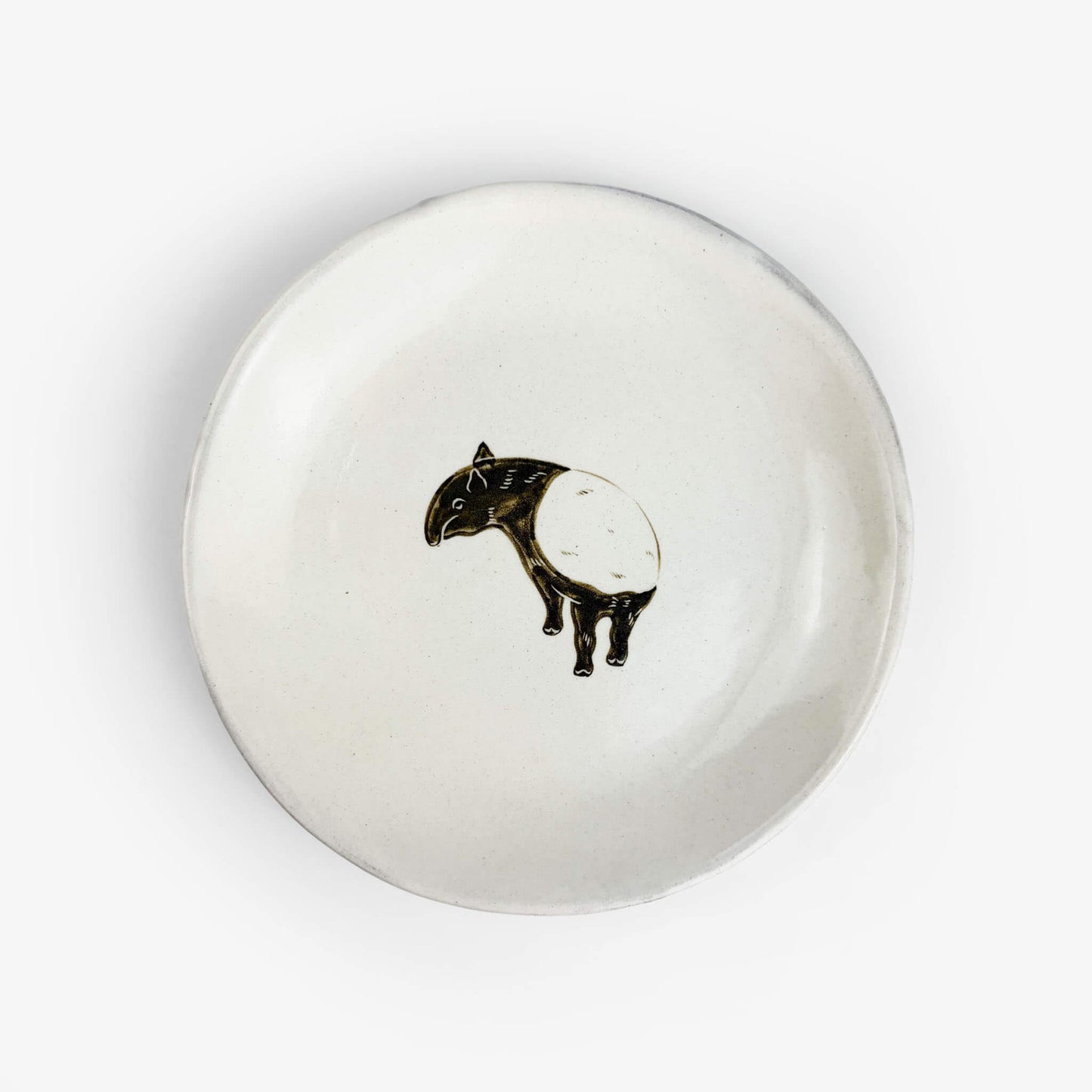 Plate Malayan Tapir (5.75"D) by Takunobu Sawada