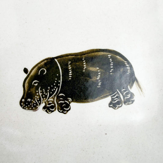 Rec. Plate Hippo (6.5"x 5.25") by Takunobu Sawada