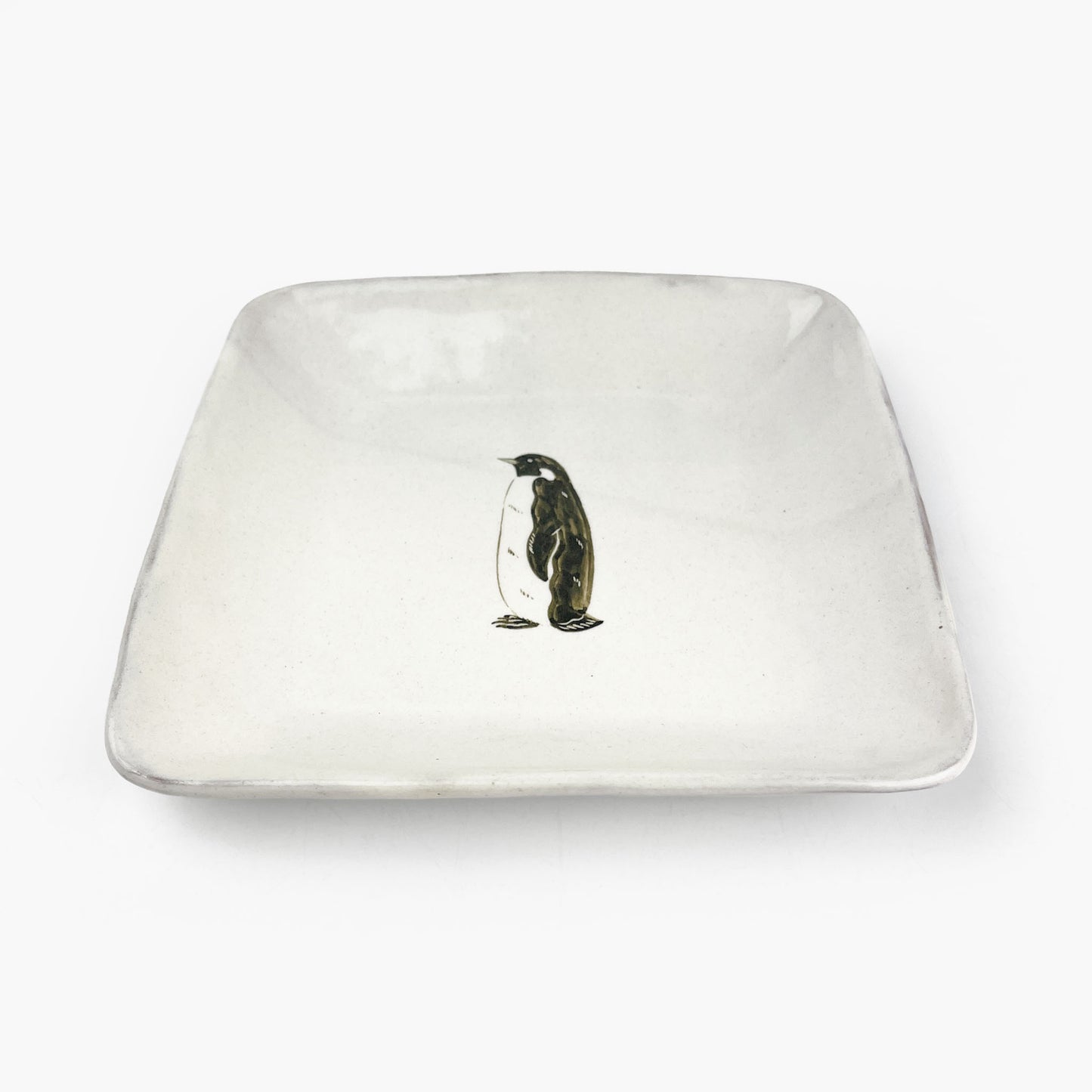 Sq. Plate Emperor Penguin (6.5"D) by Takunobu Sawada