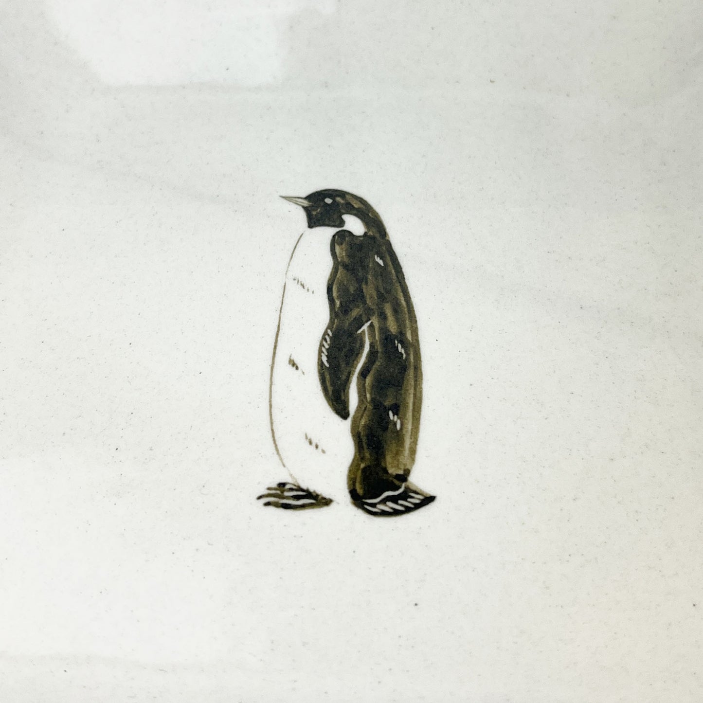 Sq. Plate Emperor Penguin (6.5"D) by Takunobu Sawada