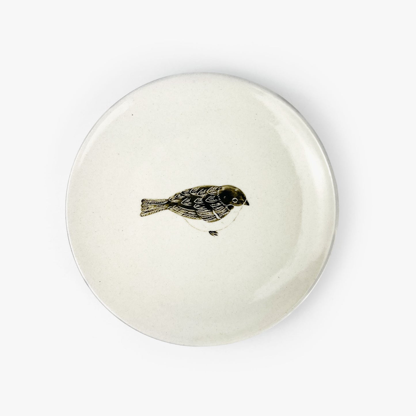 Round Plate Sparrow (6.5"D) by Takunobu Sawada