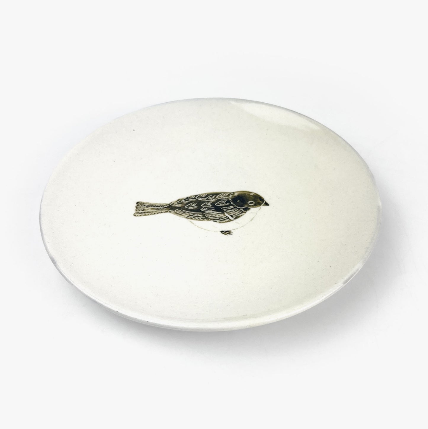 Round Plate Sparrow (6.5"D) by Takunobu Sawada