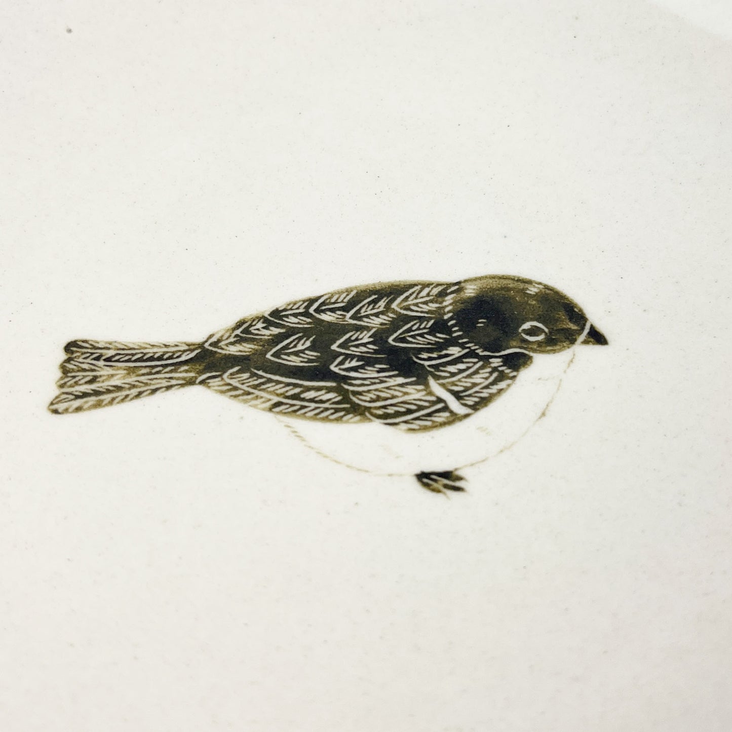 Round Plate Sparrow (6.5"D) by Takunobu Sawada