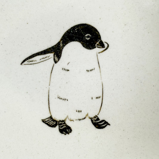 Round Plate Adelie Penguin (5.25"D) by Takunobu Sawada