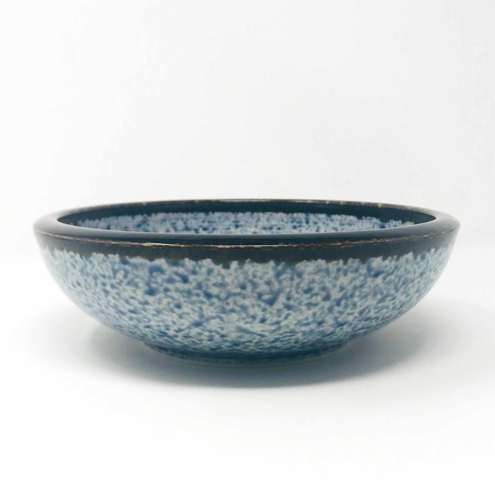Navy Blue Seigaiha Asabachi Bowl (8"D) image 3