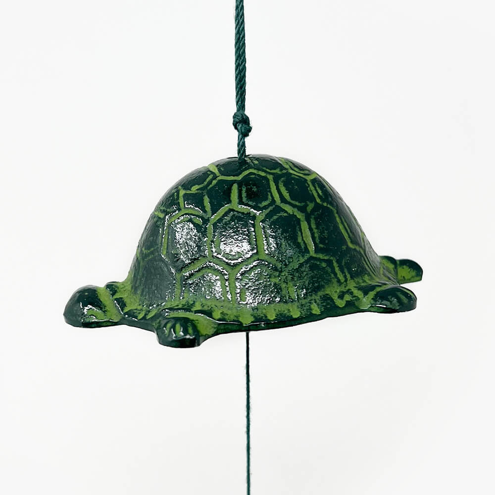 Cast Iron Wind Bell Green Turtle image 0