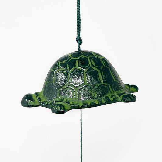 Cast Iron Wind Bell Green Turtle image 0