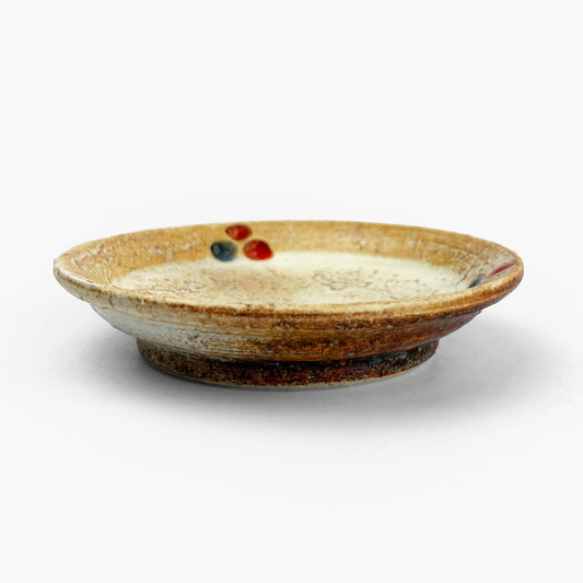 Momo-Iro Zogan Plate (4"D) by Makoto Kageyama