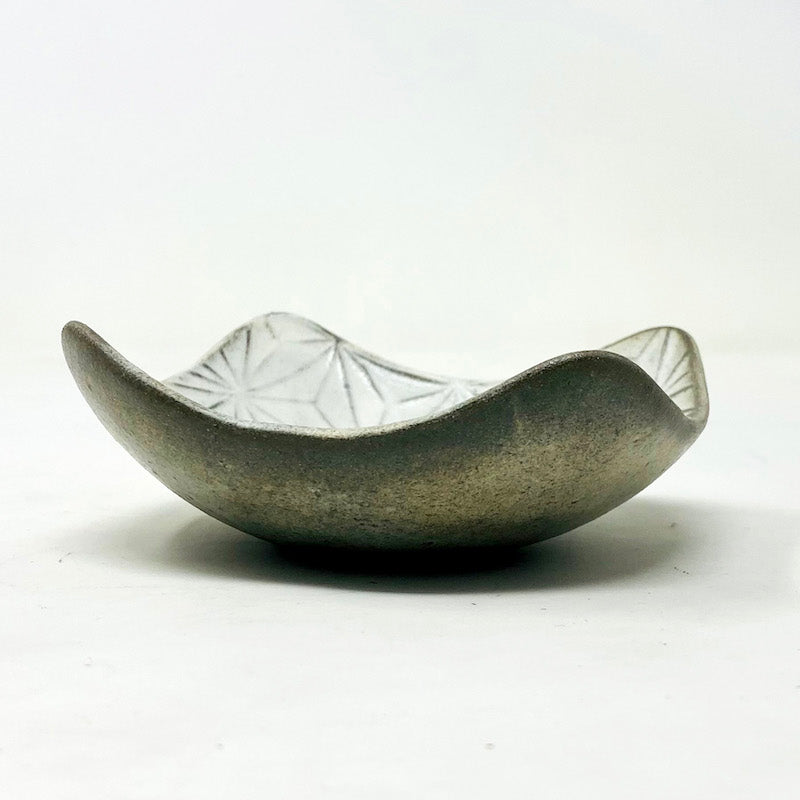 Asanoha Kobiki Small Dish (4.25"D) by Houju-gama