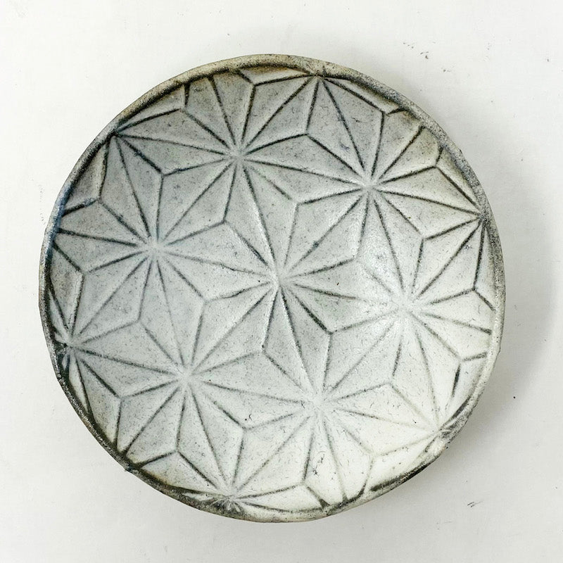 Asanoha Kobiki Small Dish (4"D) by Houju-gama