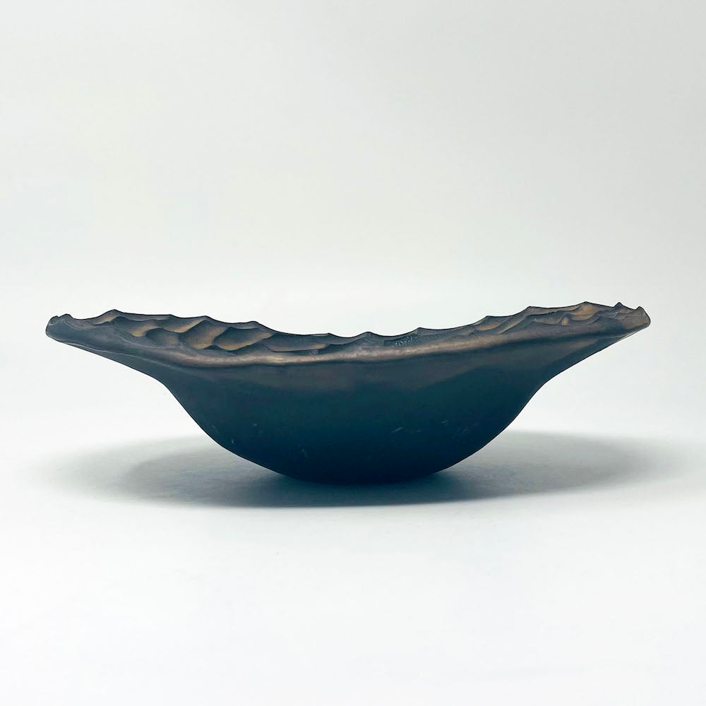 Oval Bowl Bronze (8.25"x6.5") by Bunga Yamamoto/ Hoju-gama
