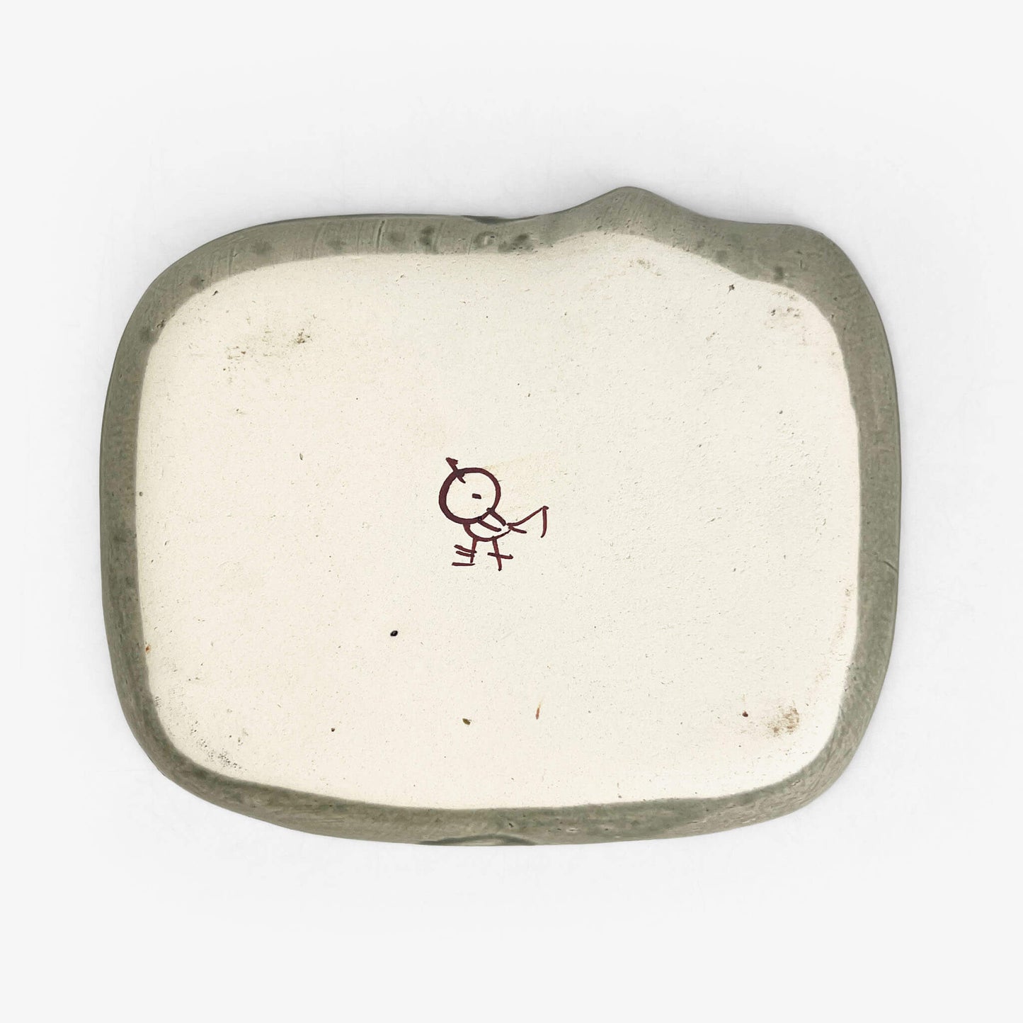 Cat Plate Grey Tsugumi (6.75") by Yoji Horikoshi