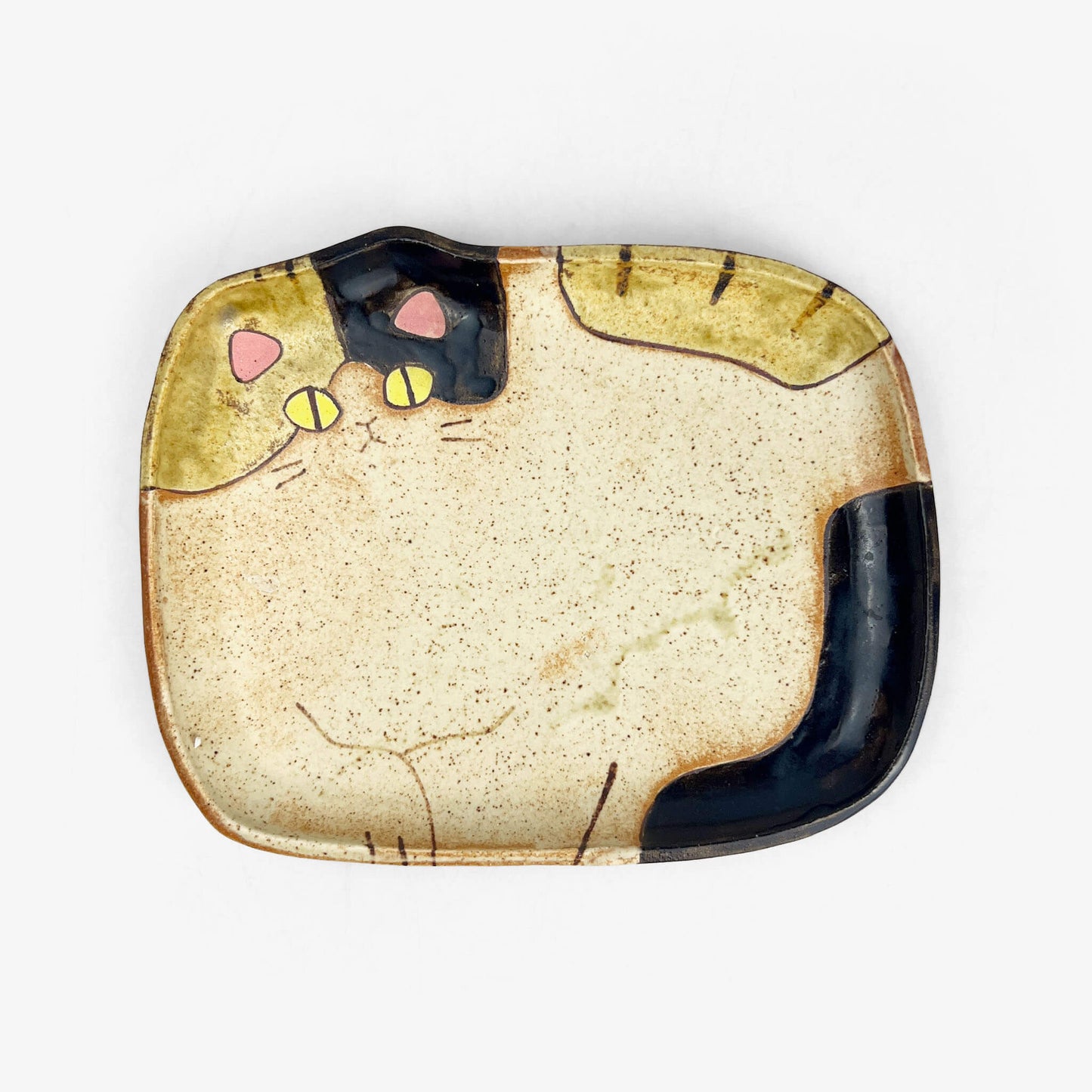 Cat Plate Calico Tsugumi (6.75") by Yoji Horikoshi