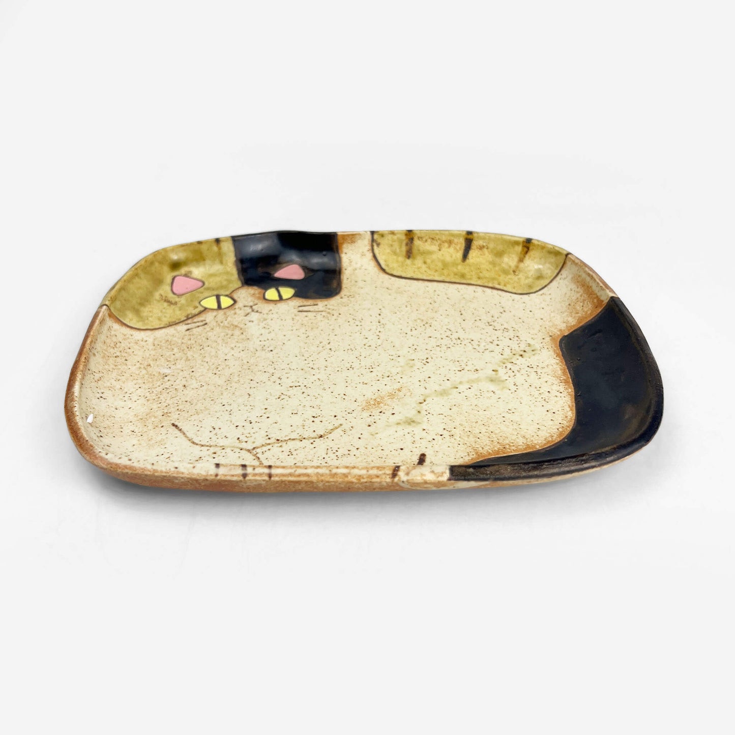 Cat Plate Calico Tsugumi (6.75") by Yoji Horikoshi