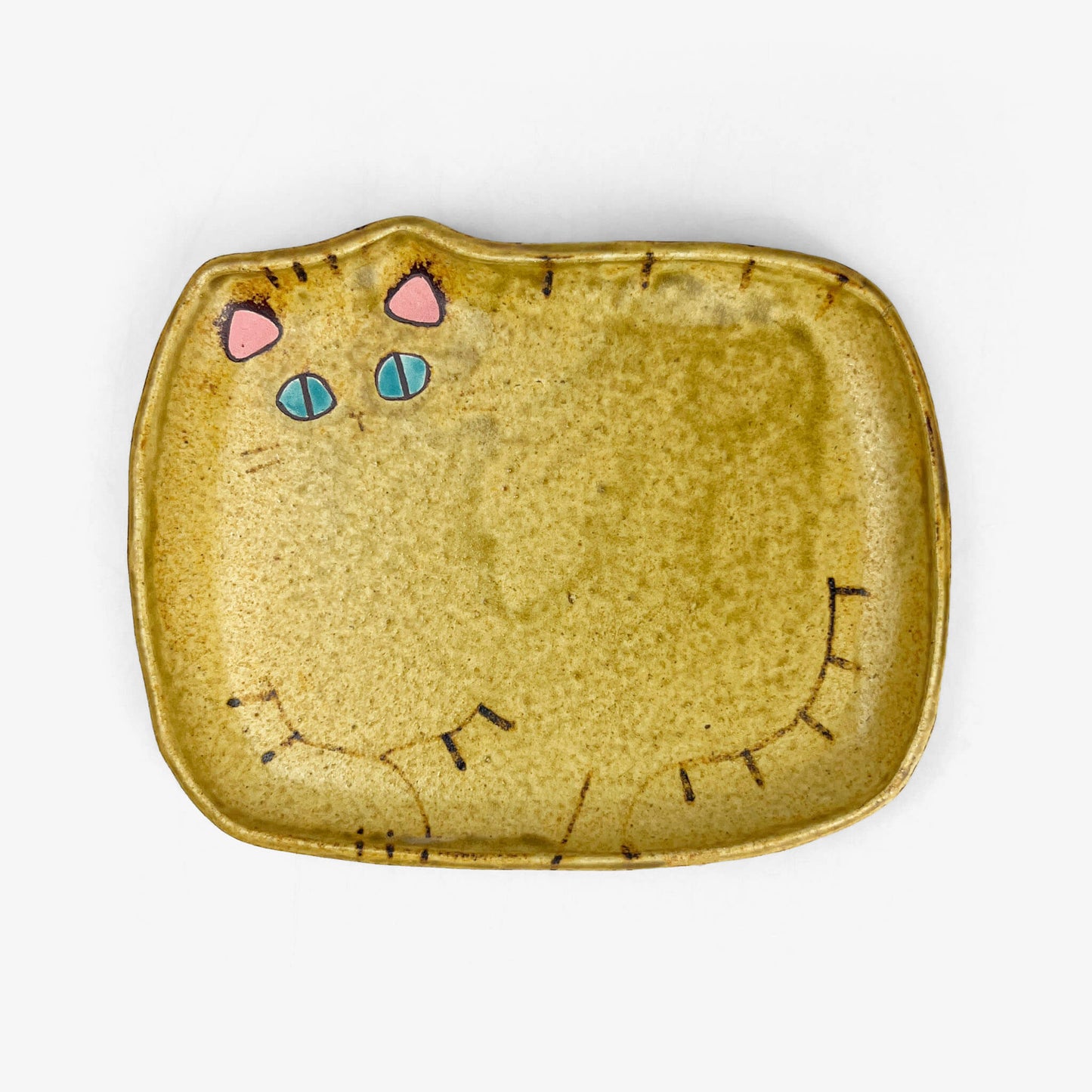 Cat Plate Tan Tsugumi (6.75") by Yoji Horikoshi