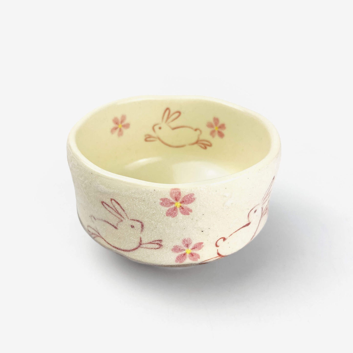 Mini Matcha Bowl Rabbit Sakura (3.75"D) image 0