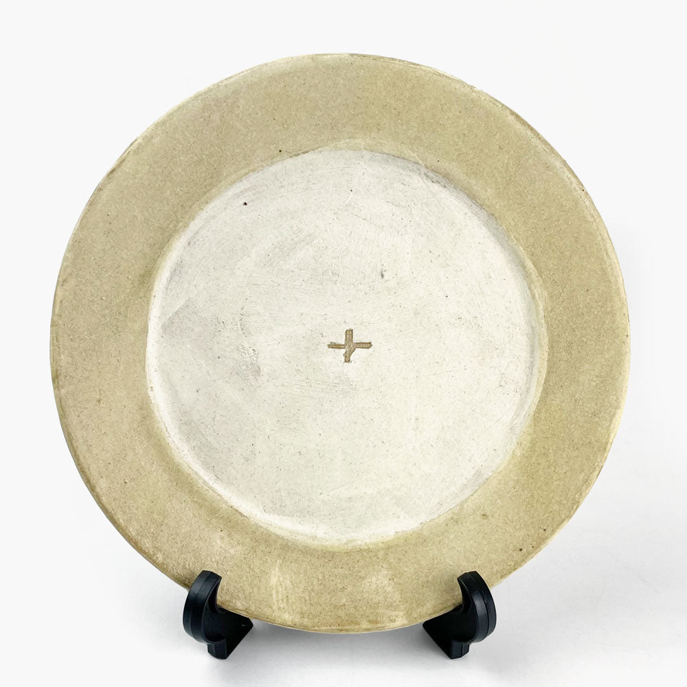 Rim Plate Cross Cream (8.25"D) by rutawa rawajifu