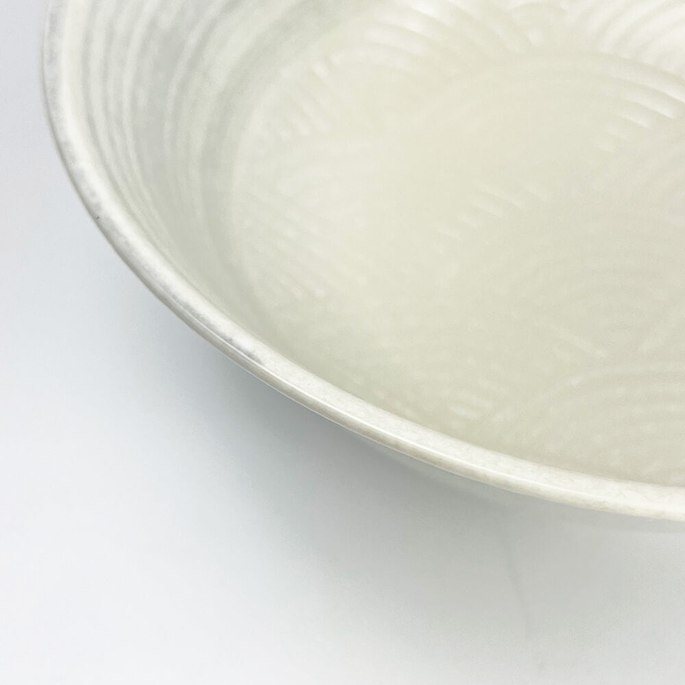 White Seigaiha Wave Ramen Bowl (8.25"D) image 6