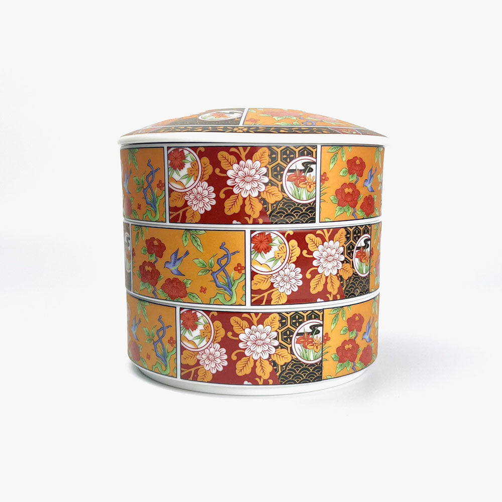 Mino-yaki Jubako 3-Tiered Box (5.5"D x 5.25"H) image 0