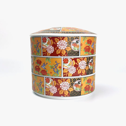 Mino-yaki Jubako 3-Tiered Box (5.5"D x 5.25"H) image 0