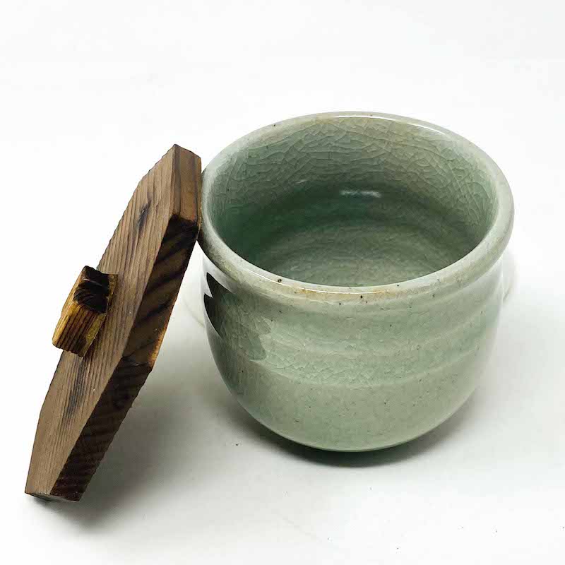 Mushiwan w/Wooden Cover Green (3"x 2.5"H) image 4