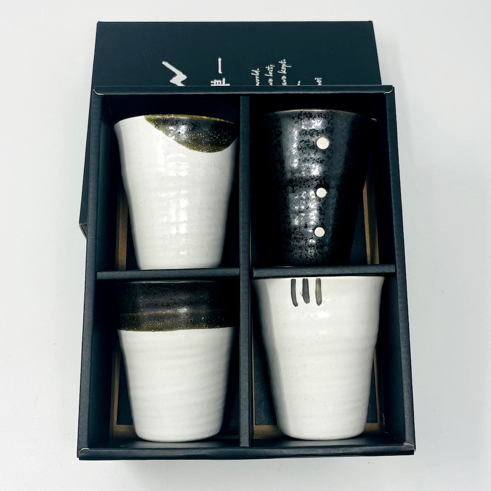 Cup Set of 4 Black & White image 3