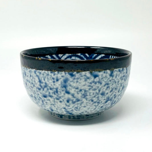 Navy Blue Seigaiha Tayo Bowl (5"D) image 0
