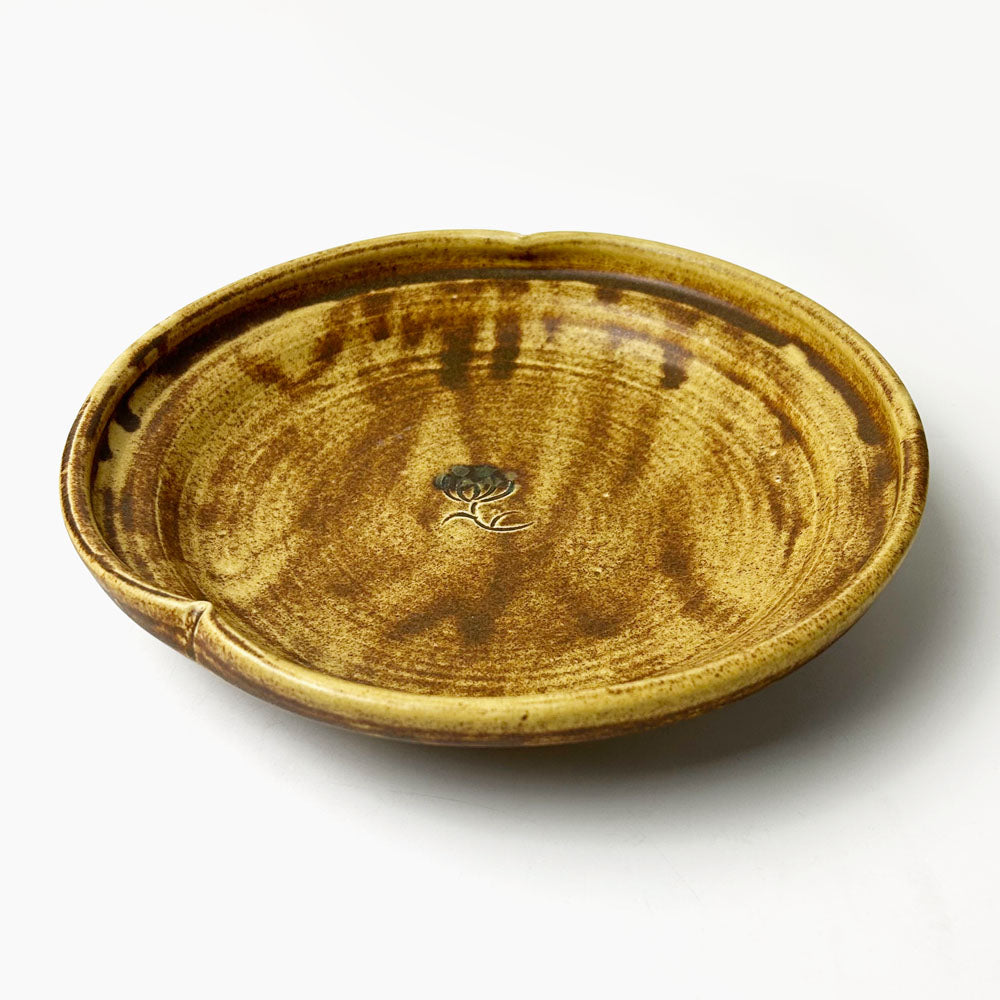 Plate Brown Hahakogusa by Yasuko Maeda (10.5"D) image 0