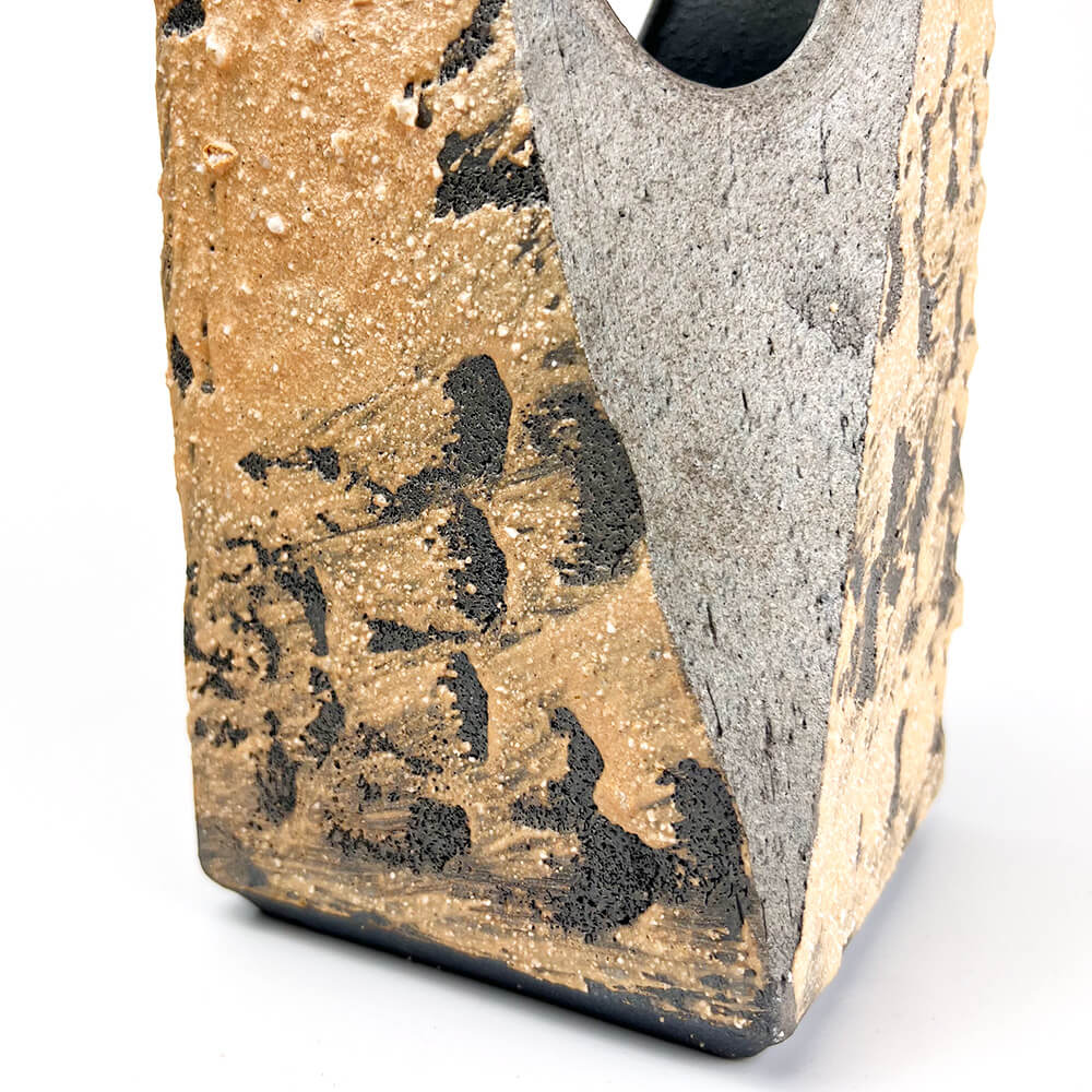 Shigaraki Gray and Orange Vase (12"H) image 5