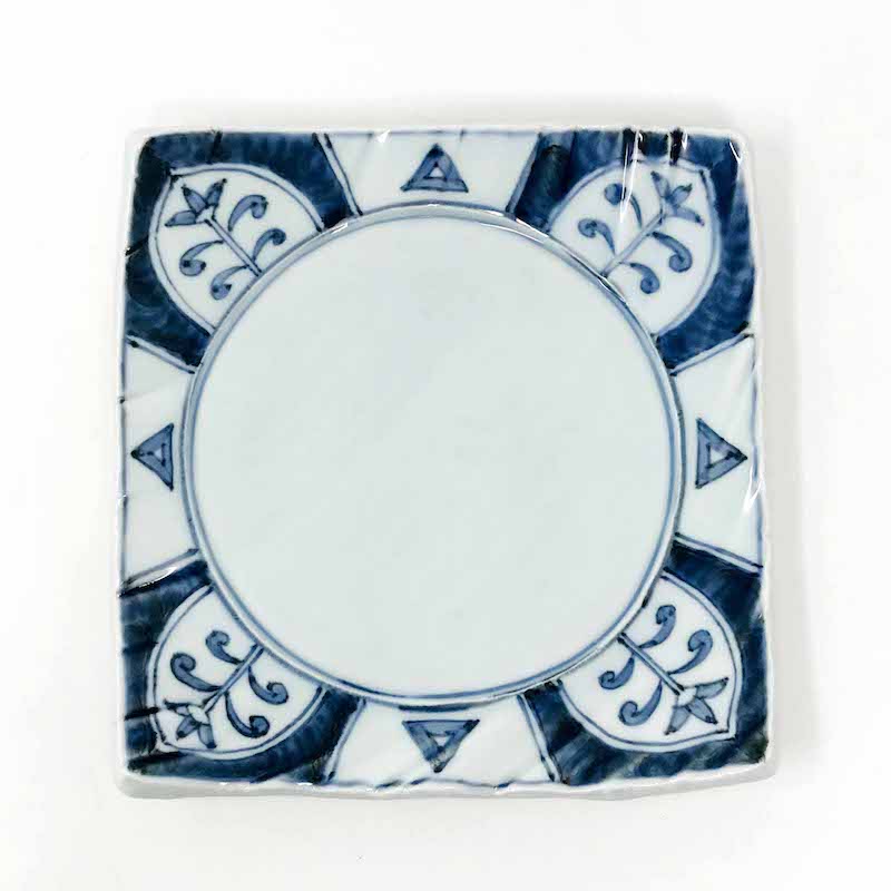 SQ. Plate Sometsuke (7.5"D) by Bunga Yamamoto/ Hoju-gama image 0