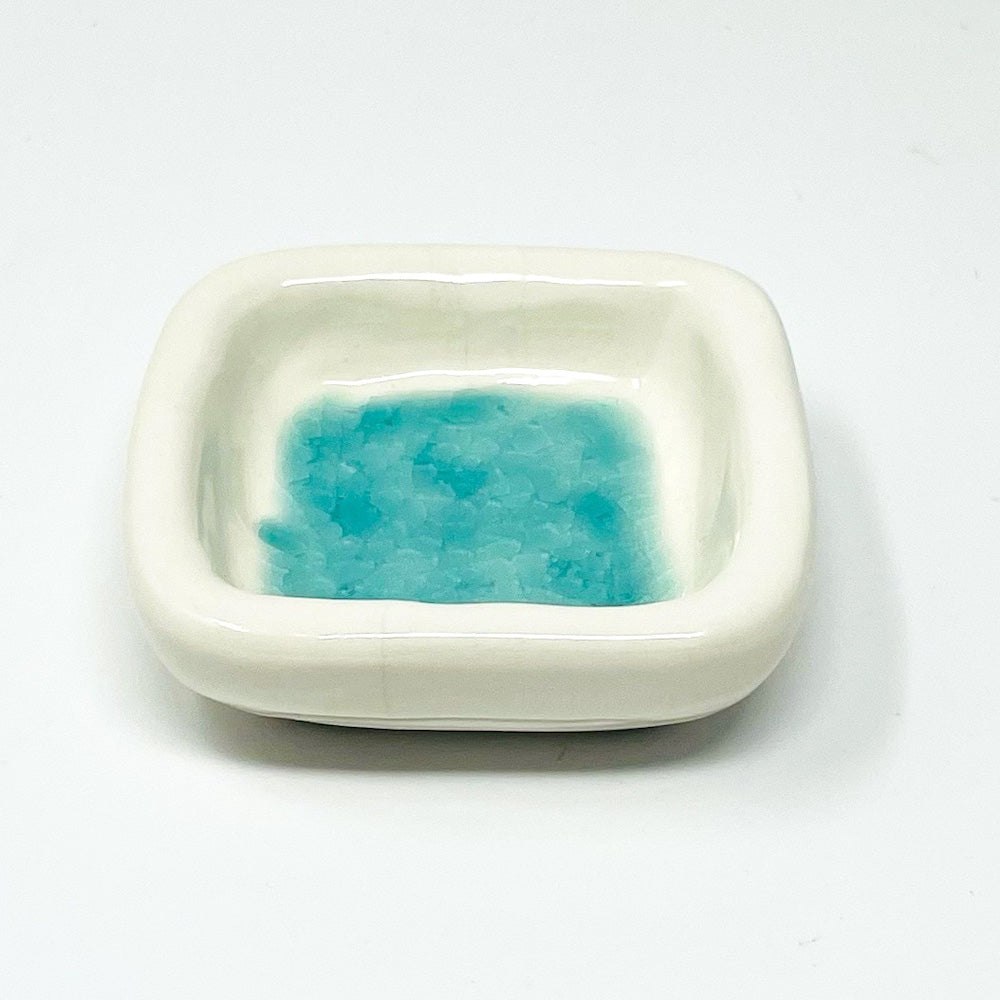 SQ. Chinmi Dish Turquoise (2.5"D) image 1