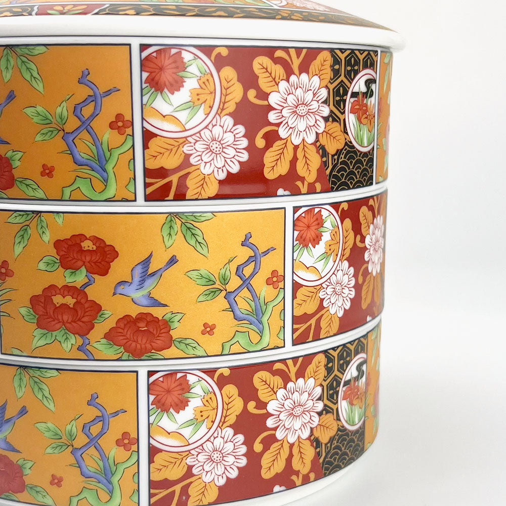 Mino-yaki Jubako 3-Tiered Box (5.5"D x 5.25"H) image 2
