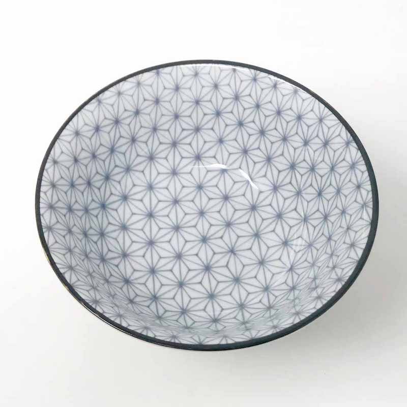 Asanoha Grey Tayo Bowl (6"D) image 1