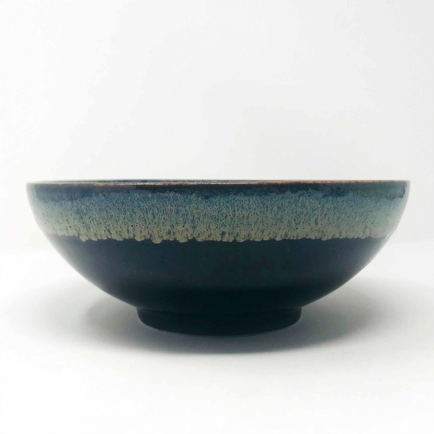 Tenmoku Shironagashi Shallow Bowl (8.5"D) image 2