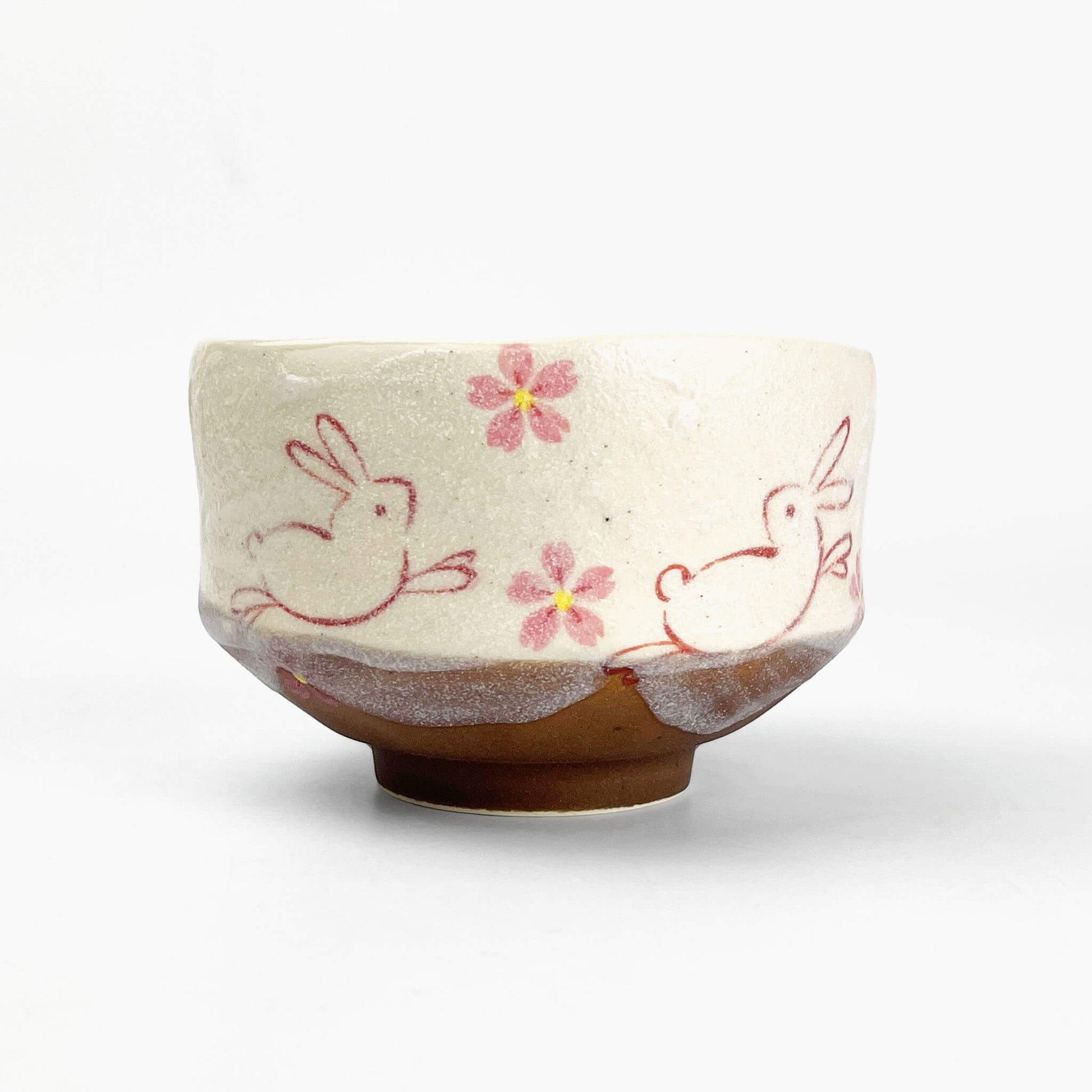 Mini Matcha Bowl Rabbit Sakura (3.75"D) image 1