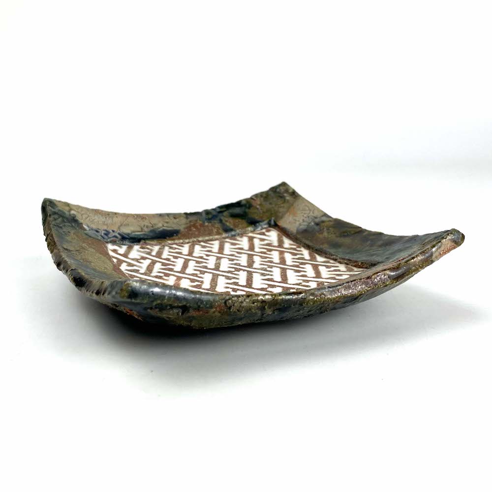 Sq. Plate Dish Sayagata (4.75"D) by Toshihiro Inoue image 1
