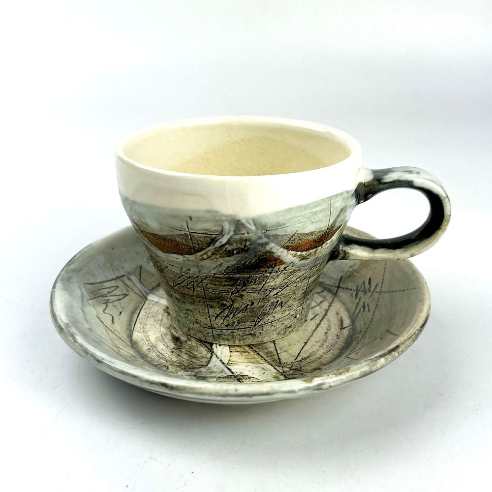 Cup and Saucer Senkoku White (5oz) image 0