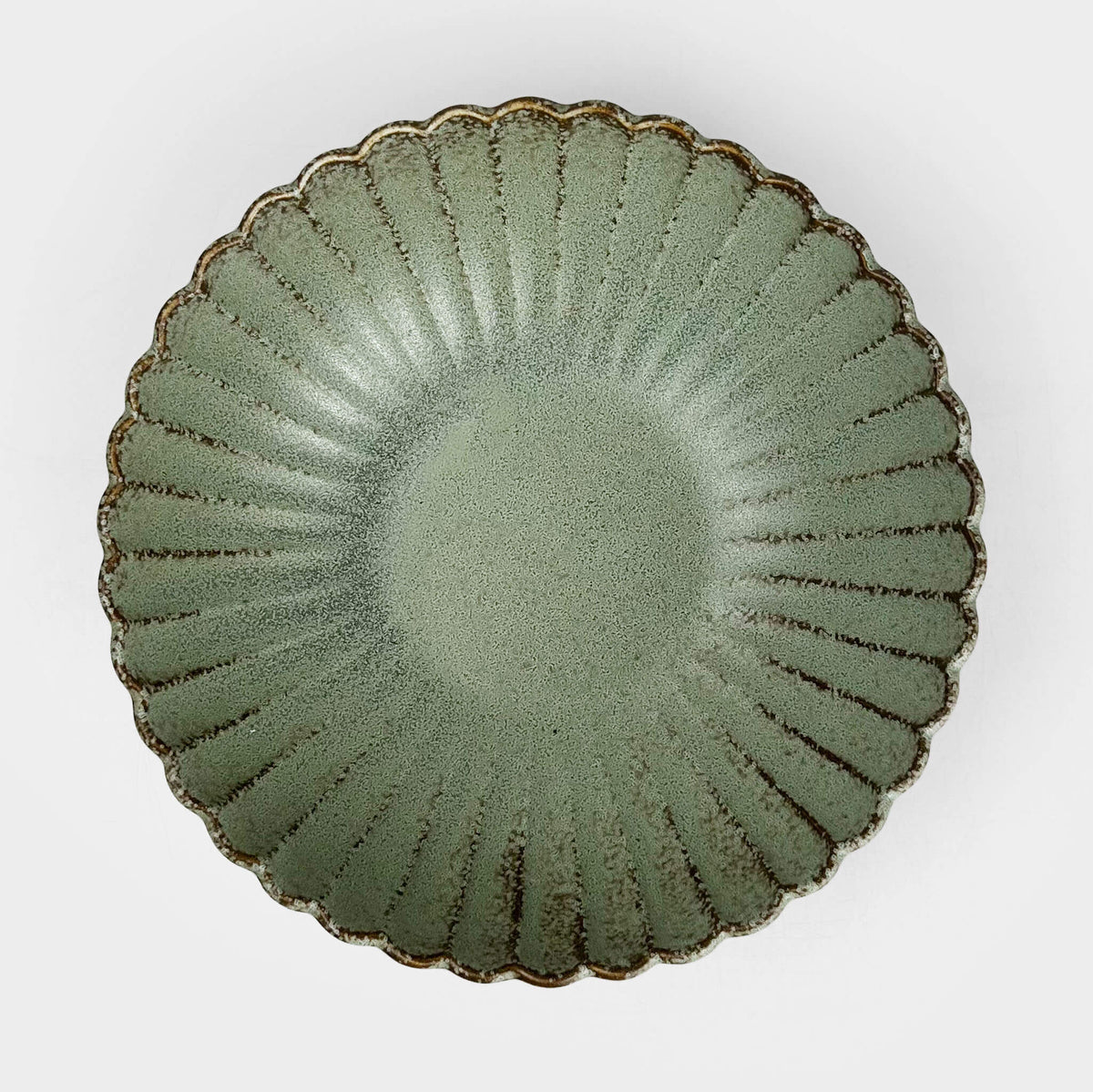 Bowl Green Kiku (6.75"D)