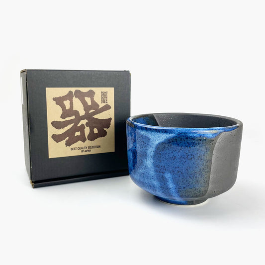 Matcha Bowl Hiwa Black and Blue (4.5"D) image 0
