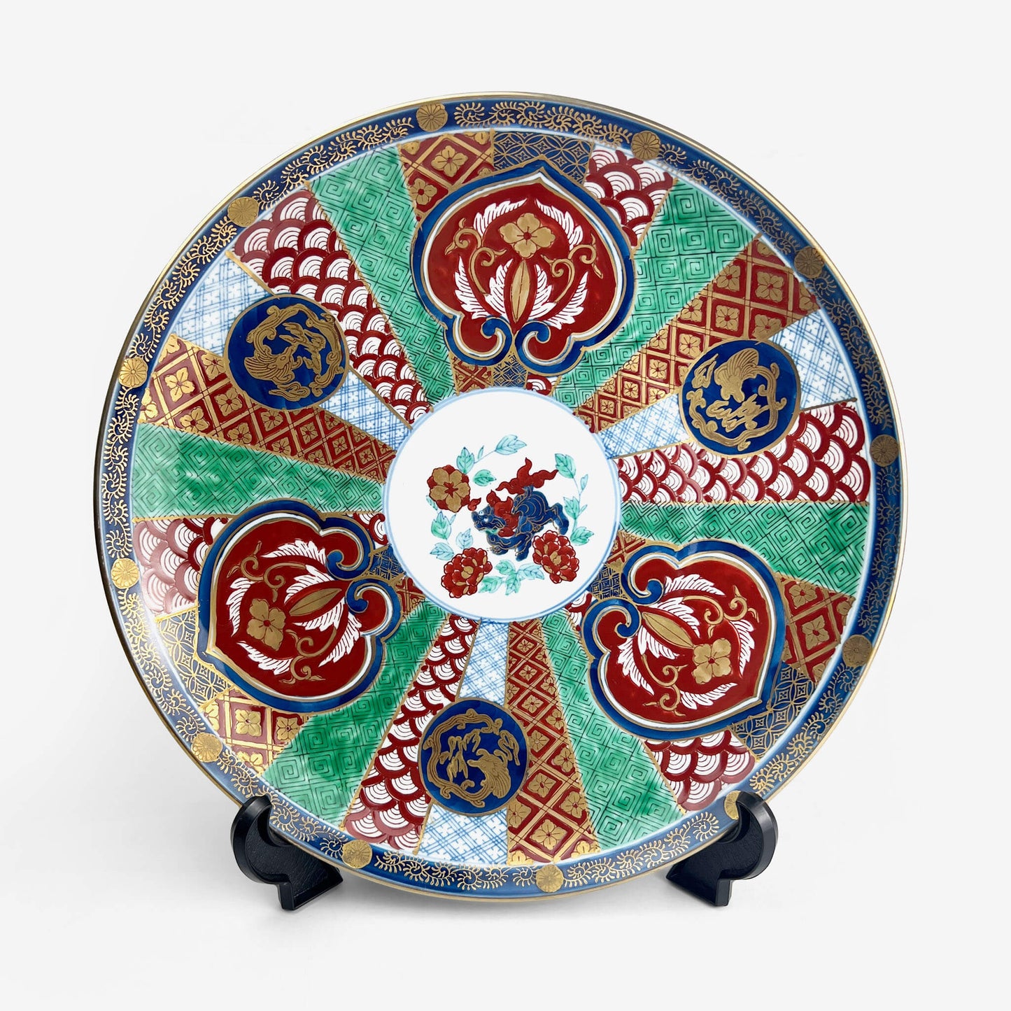 Arita Decorative Plate Tanzaku Shishi (14.25"D)
