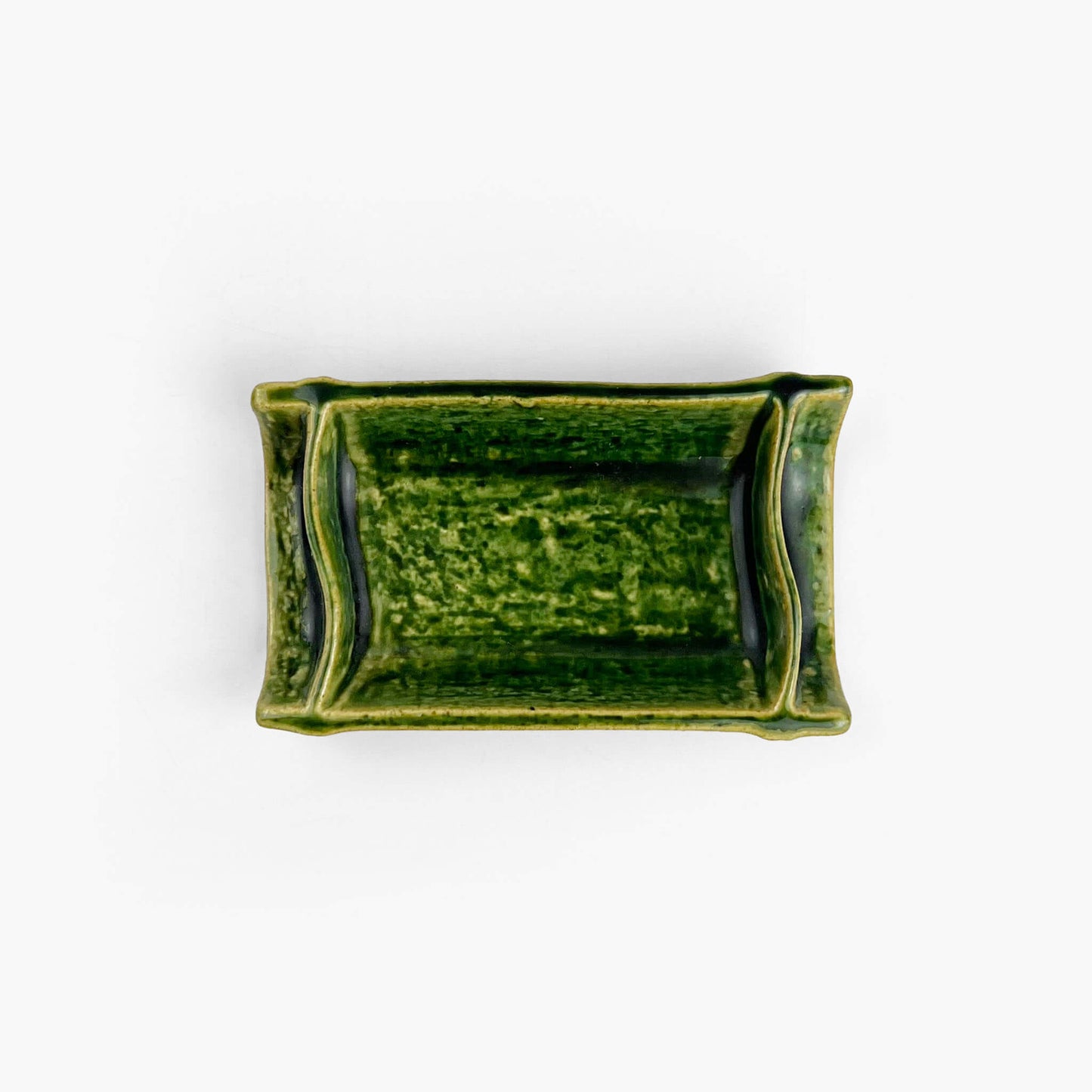Sauce Dish Oribe Waritake (4.25" x 2.5")