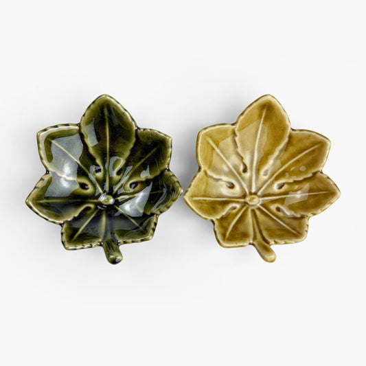 Chinmi Dish Leaf Oribe (3.25"x3")