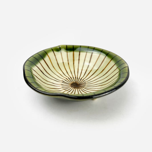 Footed Kozuke Dish Oribe (4.25"D)