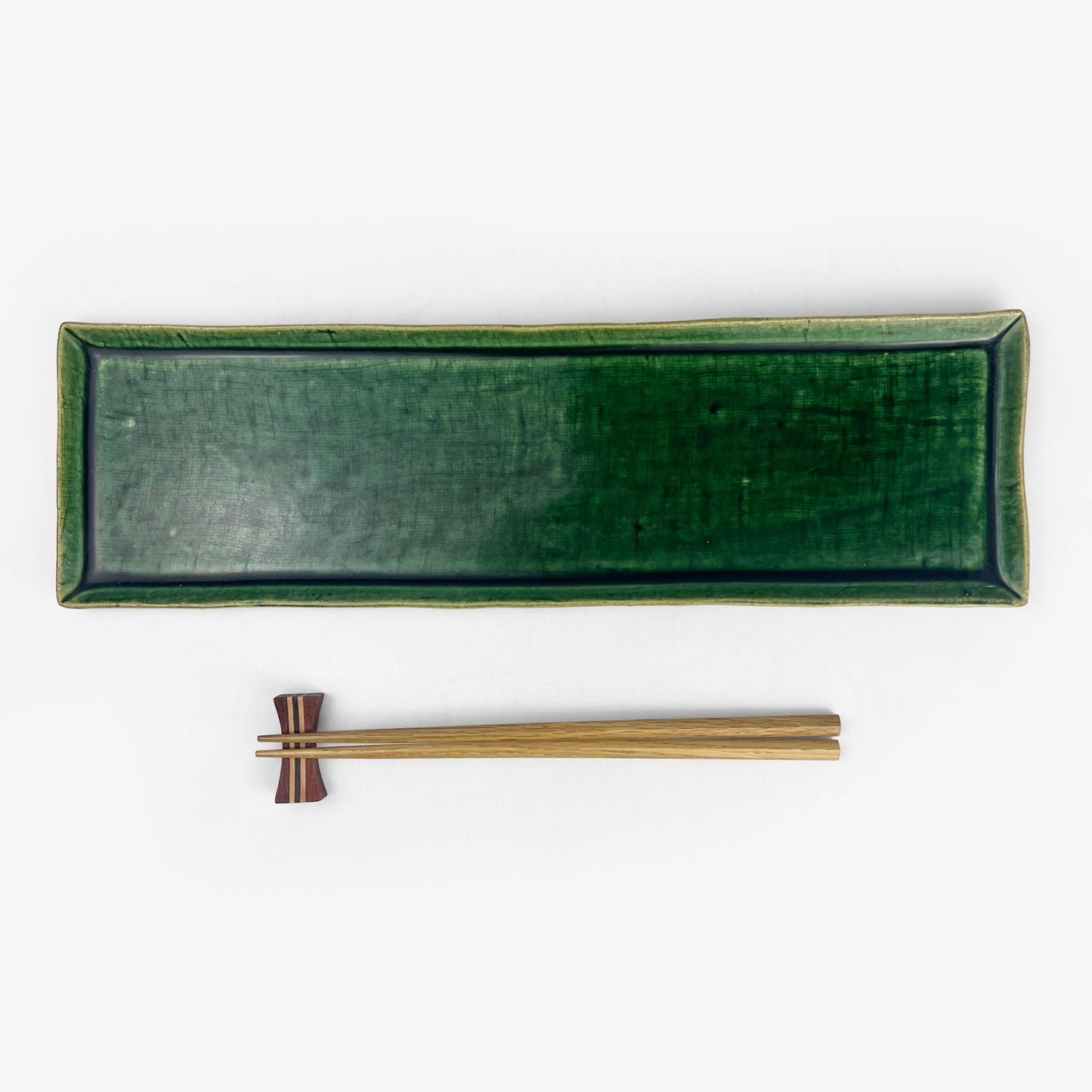 Rec. Plate Green Oribe (14.75" x 4.5)