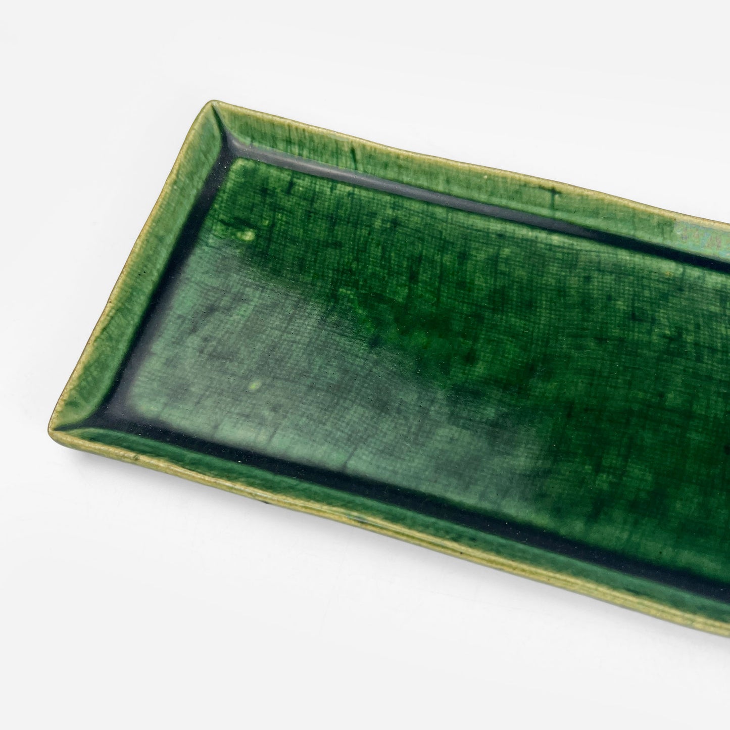 Rec. Plate Green Oribe (14.75" x 4.5)