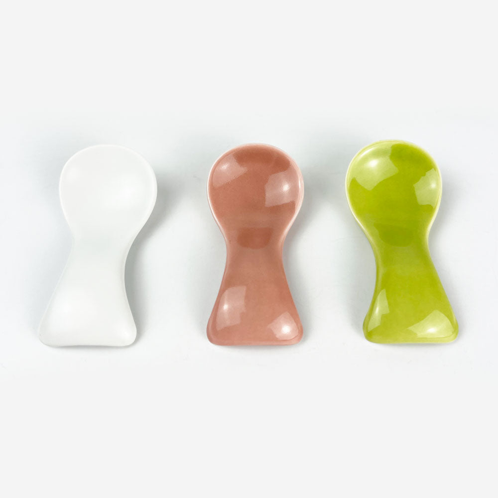 Chopstick Rest Spoon Pink (3" x 1.5") image 1