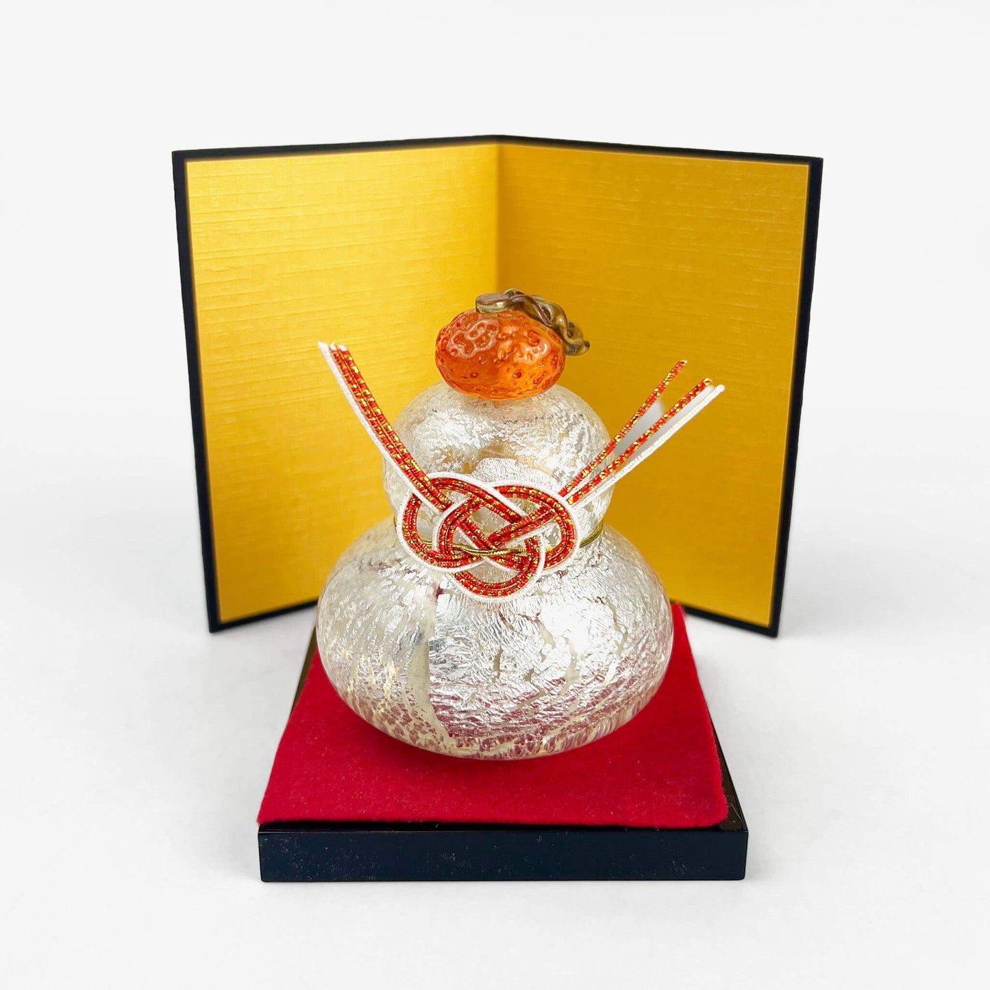 Glass Kagami Mochi Silver Small
